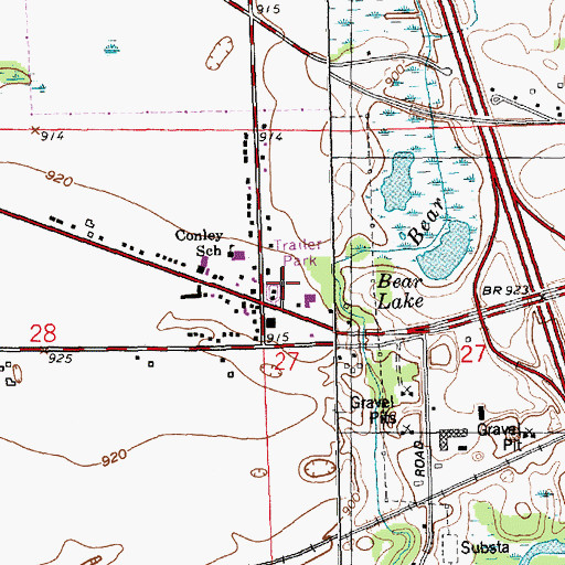 Topographic Map of Sunrise Mobile Home Park, MI
