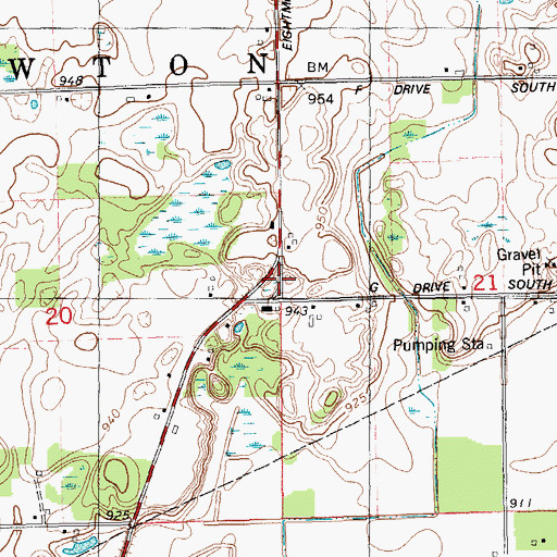 Topographic Map of Newton Post Office (historical), MI