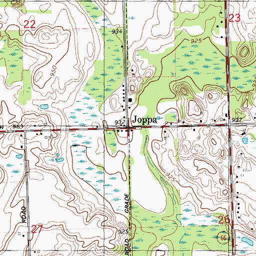 Topographic Map of Joppa Post Office (historical), MI