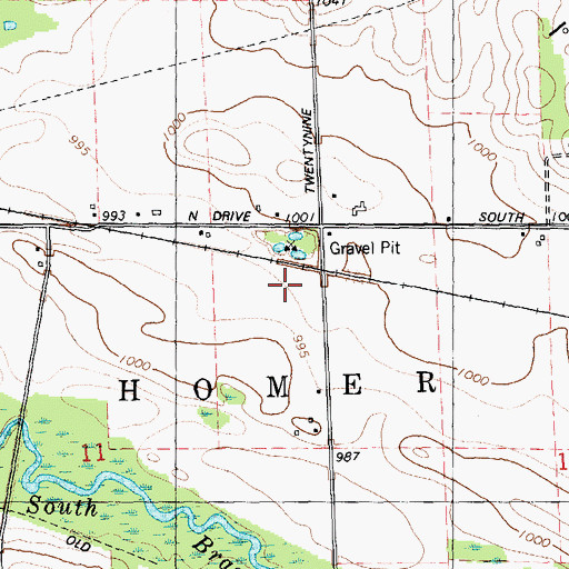 Topographic Map of Groverville Post Office (historical), MI