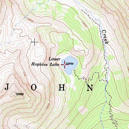 Topographic Map of Lower Hopkins Lake, CA
