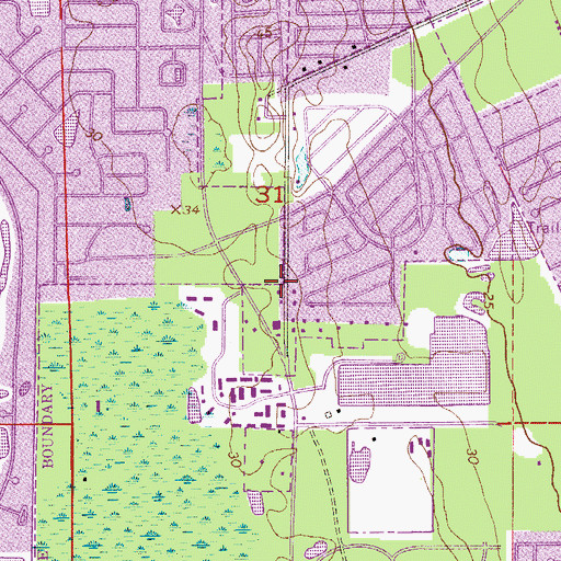 Topographic Map of Victorious Life Church, FL