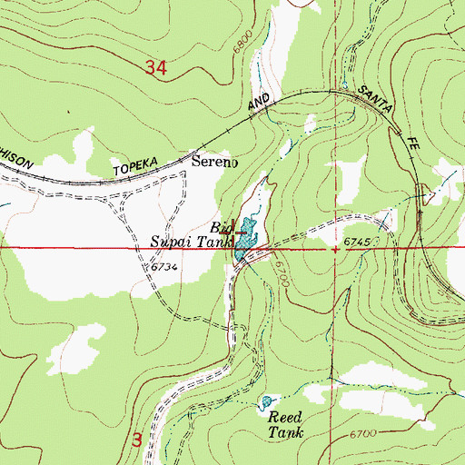 Topographic Map of Big Supai Tank, AZ