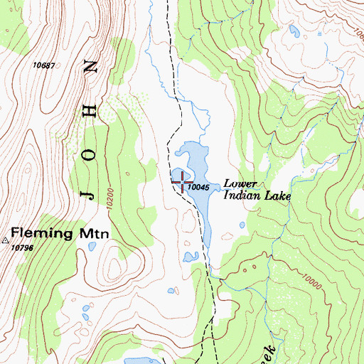 Topographic Map of Lower Indian Lake, CA