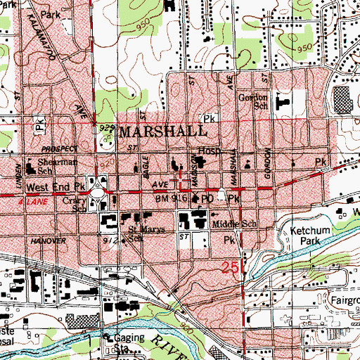 Topographic Map of American Museum of Magic, MI