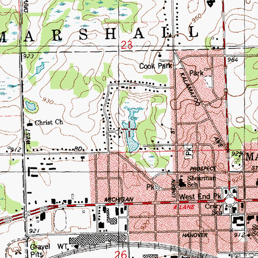 Topographic Map of Sherman Court Pond, MI