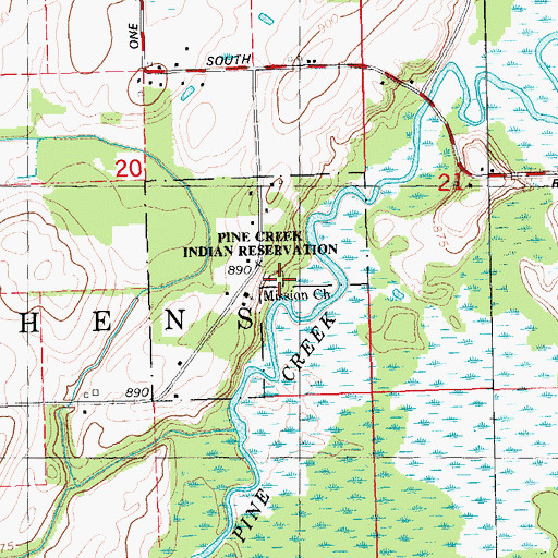 Topographic Map of Indian Cemetery, MI