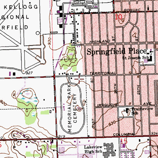 Topographic Map of Youngs Cemetery, MI