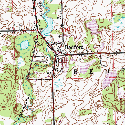 Topographic Map of Bedford Cemetery, MI