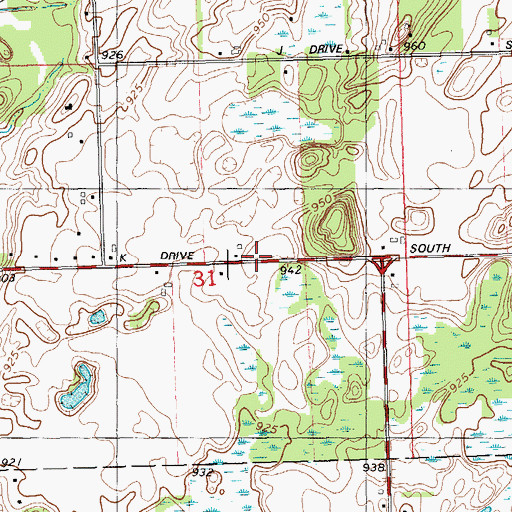 Topographic Map of German Cemetery, MI