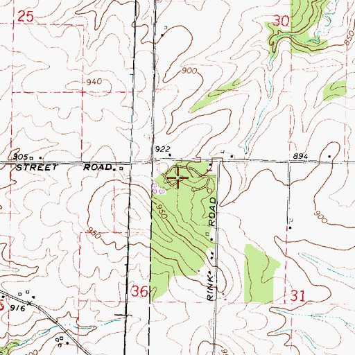 Topographic Map of Stephenson Mobile Home Estates, IL