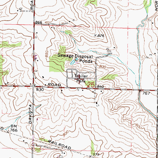 Topographic Map of River Road Mobile Home Park, IL