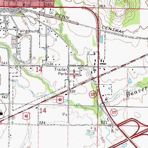 Topographic Map of Pauls Friendly City Mobile Home Park, IL