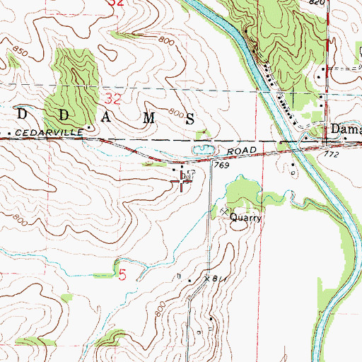 Topographic Map of Macomber Farm, IL