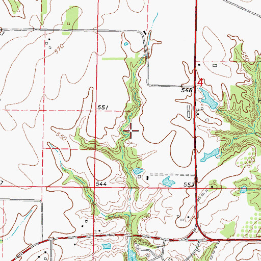 Topographic Map of Parkview Farms, IL