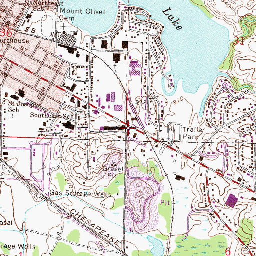 Topographic Map of New Vision Foursquare Church, MI