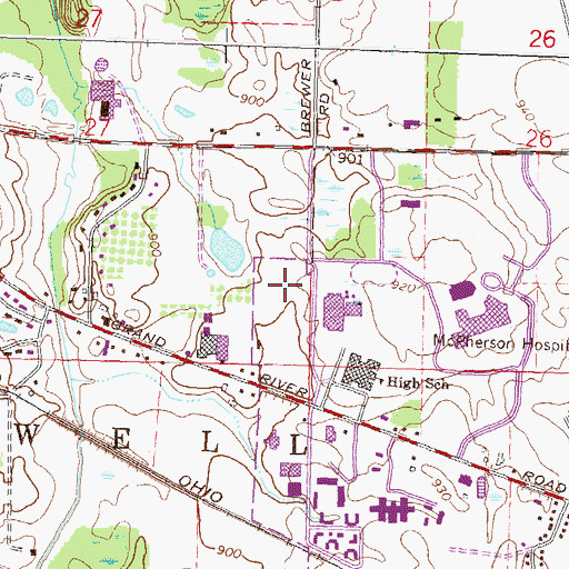 Topographic Map of Mount Hope Church, MI