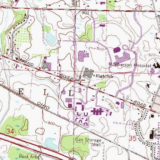 Topographic Map of Church of Christ, MI