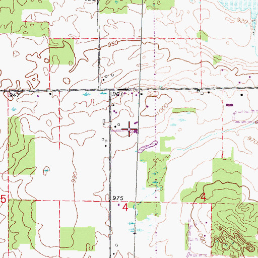 Topographic Map of Hidden Springs Church, MI