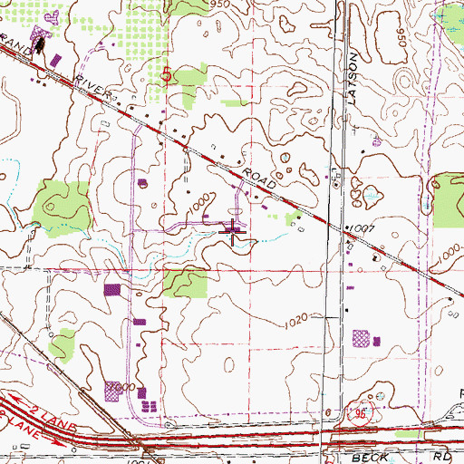 Topographic Map of Kensington Woods High School, MI