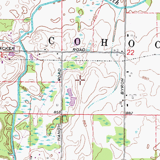 Topographic Map of Hunters Ridge Golf Course, MI