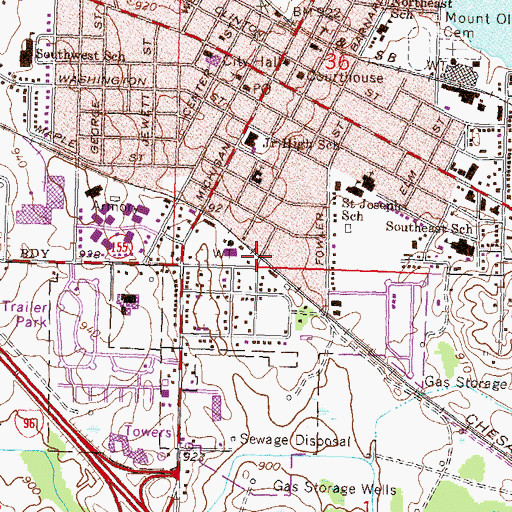 Topographic Map of Howell Station, MI