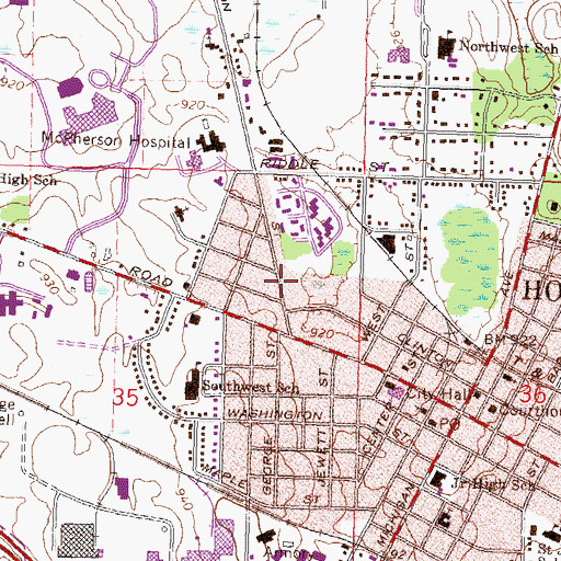 Topographic Map of Baldwin Park, MI