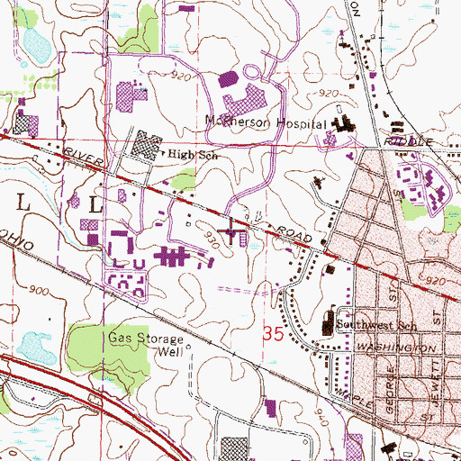 Topographic Map of Howell Area Fire Department Station 20, MI