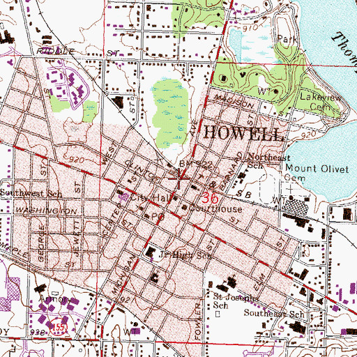 Topographic Map of McPherson Park, MI
