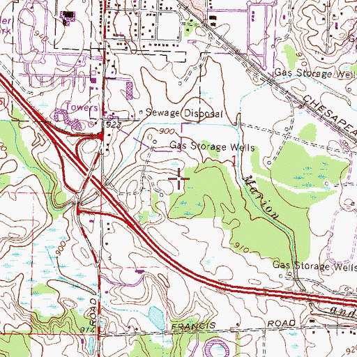 Topographic Map of Livingston County Courthouse, MI