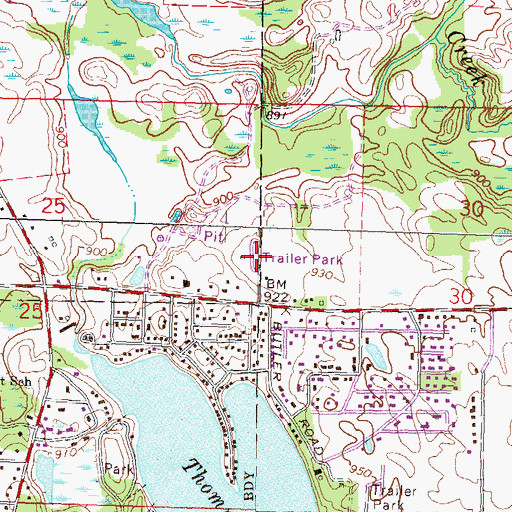 Topographic Map of Fairlawn Estates Mobile Home Park, MI