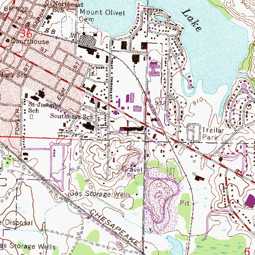 Topographic Map of Promenade Shopping Center, MI