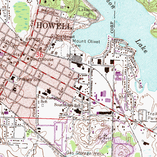 Topographic Map of Park Street Park, MI