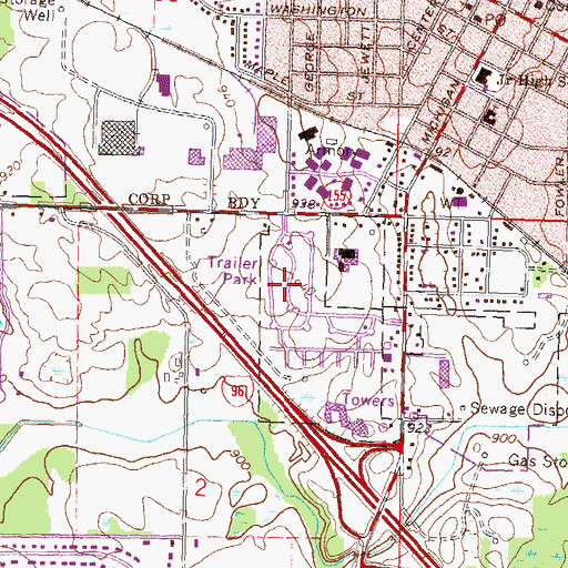 Topographic Map of Chateau Estates Mobile Home Park, MI