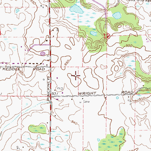 Topographic Map of Marion Oaks Golf Course, MI
