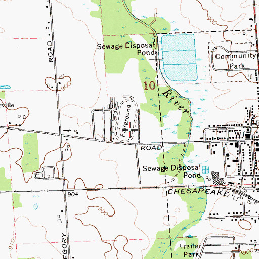 Topographic Map of Fowlerville Fairgrounds, MI