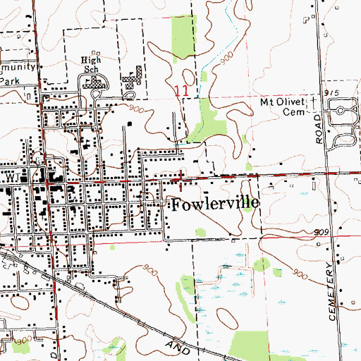 Topographic Map of Saint Agnes Church, MI