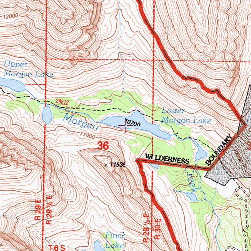 Topographic Map of Lower Morgan Lake, CA