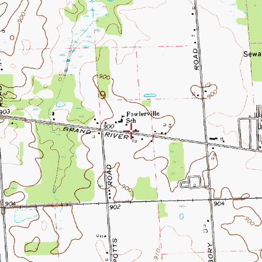 Topographic Map of United Brethren in Christ Church, MI