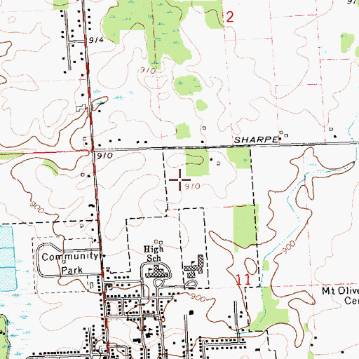Topographic Map of Fowlerville Junior High School, MI