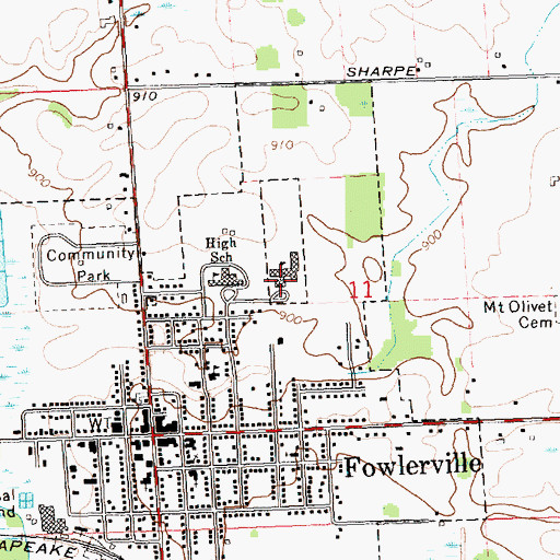 Topographic Map of Smith Elementary School, MI