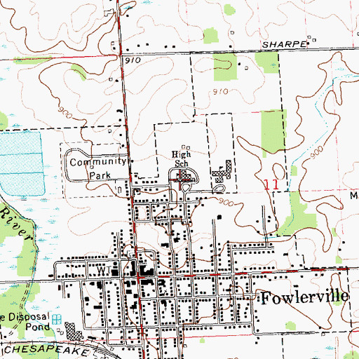 Topographic Map of Munn Middle School, MI