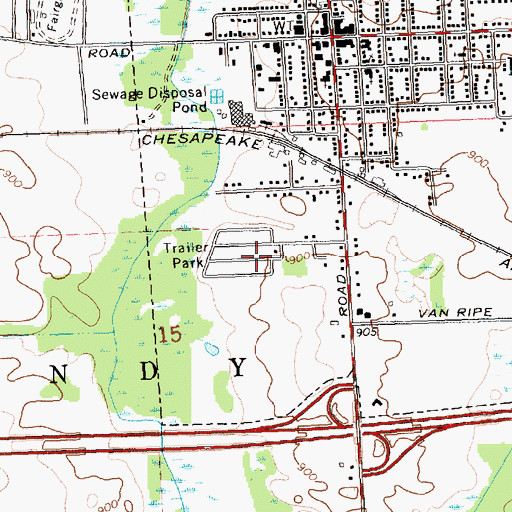 Topographic Map of Cedar River Estates Mobile Home Park, MI