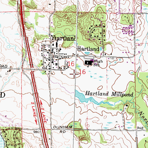 Topographic Map of Creekside Elementary School, MI