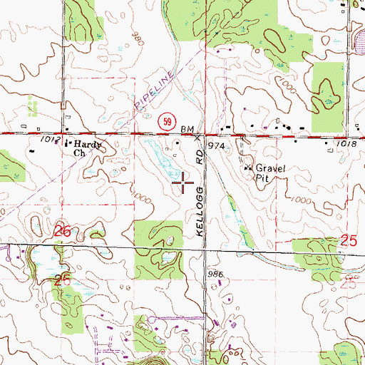 Topographic Map of Ironwood Golf Course, MI