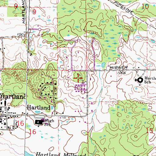 Topographic Map of Salem Lutheran Church Campground, MI