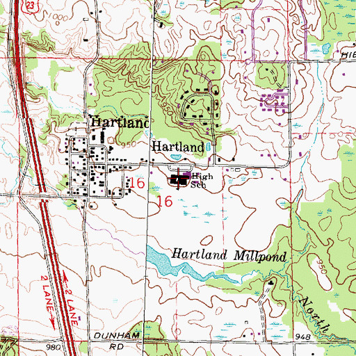 Topographic Map of Village Elementary School, MI