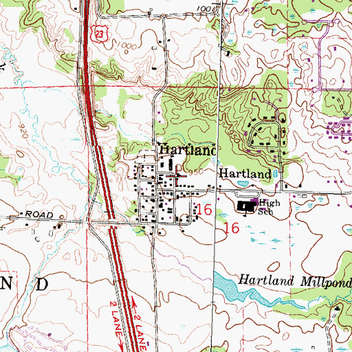Topographic Map of Victory Baptist Church, MI