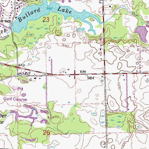 Topographic Map of All Saints Lutheran Church, MI