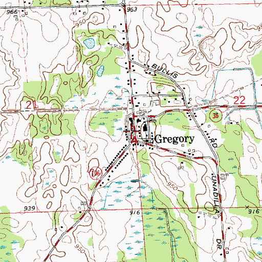 Topographic Map of Unadilla Township Fire Department, MI